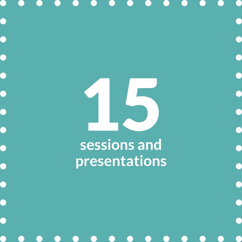 15 sessions and presentations